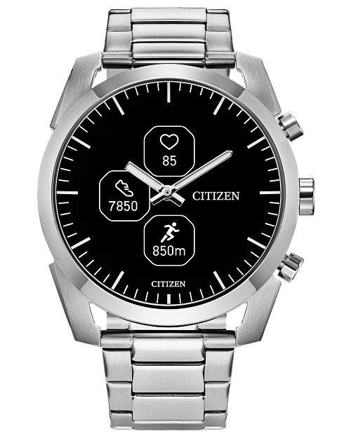 CZ Smart Hybrid Black Dial Stainless Steel Bracelet JX2010 55E